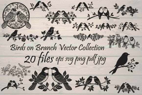 Birds on Branch Graphics for Crafters