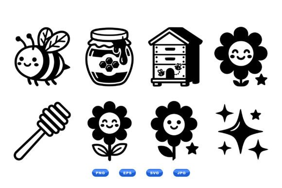 Cute Bee Honey Graphics for Local Branding