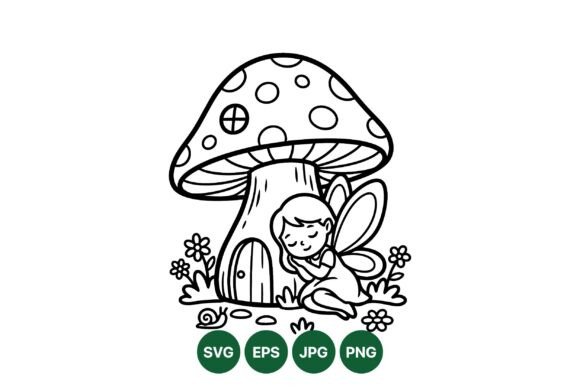 Cute Fairy Mushroom House Graphics