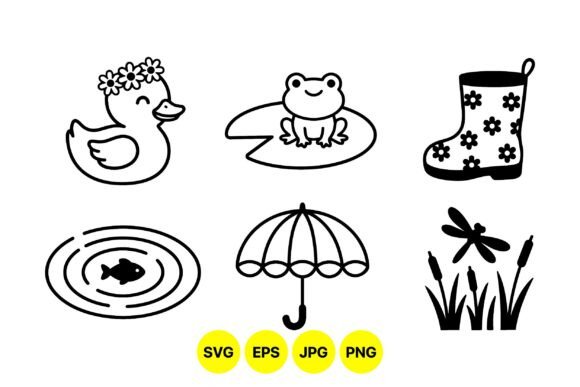 Cute Spring Pond Clipart Pack