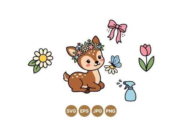 Cute Woodland Baby Deer Graphics