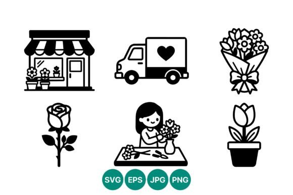 Flower Shop Delivery and Florist Graphics
