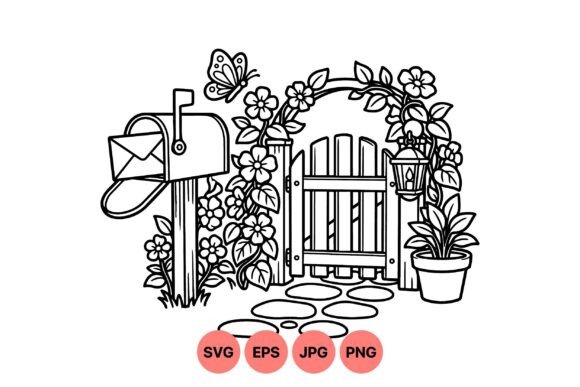 Garden Mailbox Gate Clipart