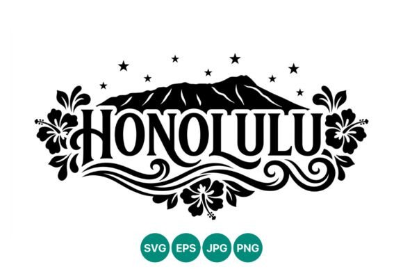 Honolulu Volcano Hibiscus Vector Graphics