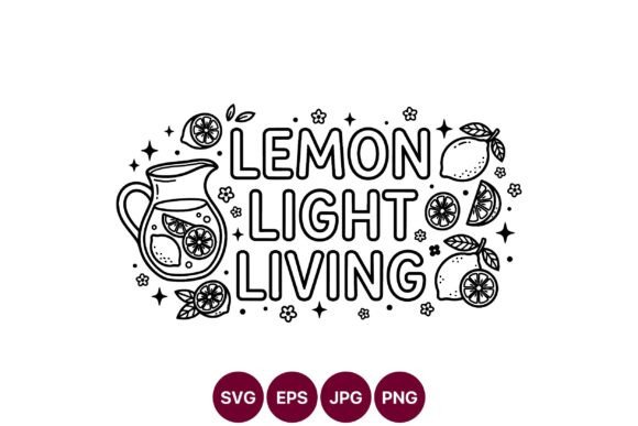 Lemon Light Living Line Art Vector Graphics