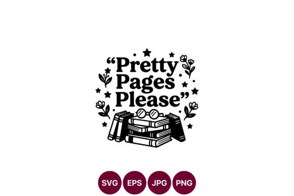 Pretty Pages Please Book Quote Vector