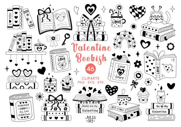 Valentine Bookish Graphics for Branding