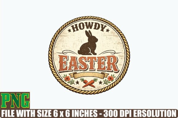 Western Bunny Howdy Easter Graphics for Branding